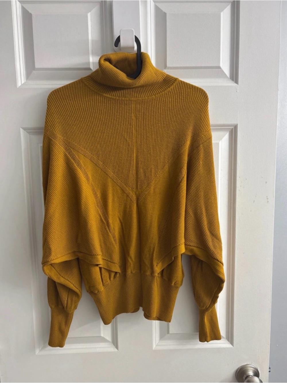 French Connection Mustard Turtleneck Batwing Sweater